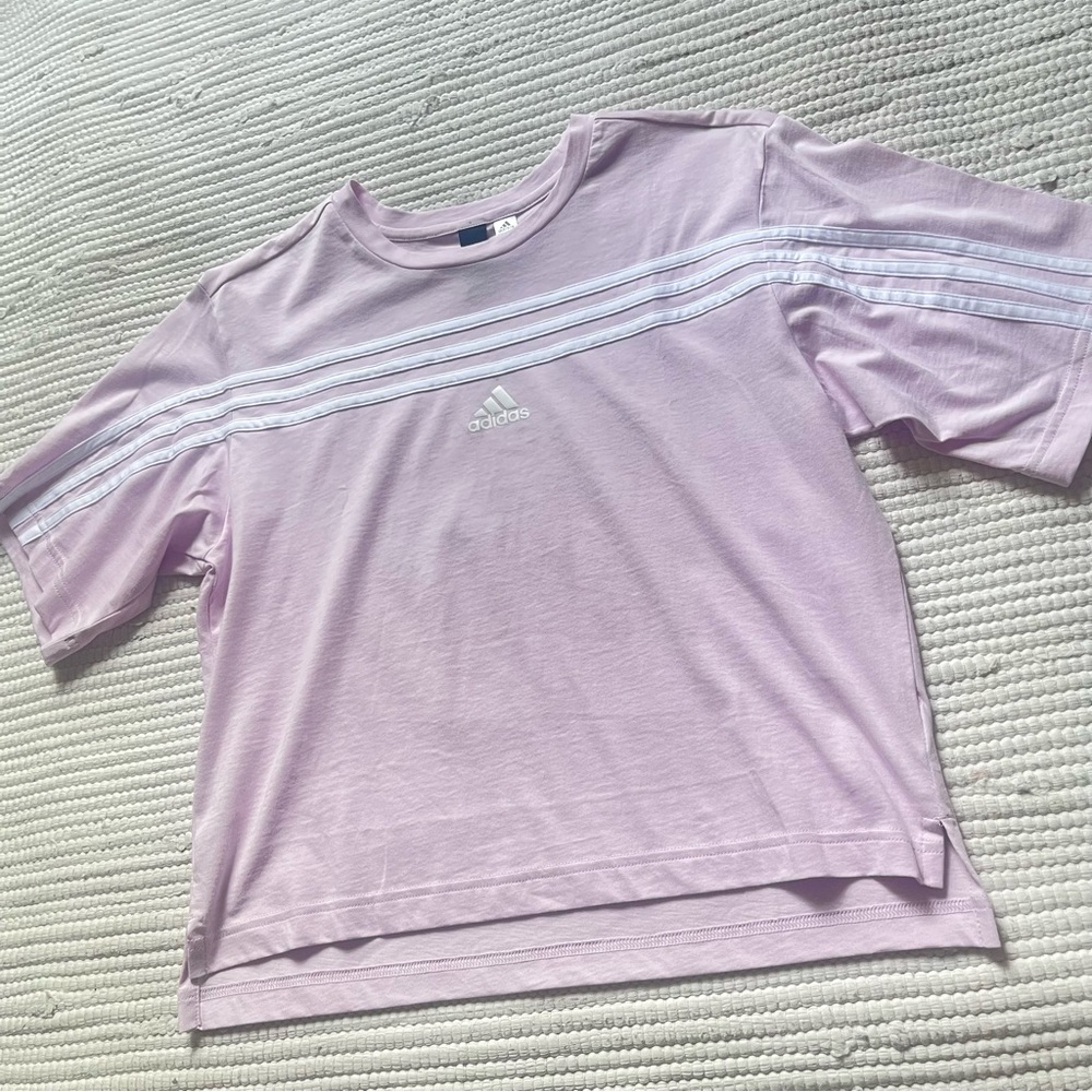 Adidas Light Purple Short Sleeve Boxy Tee Size XS